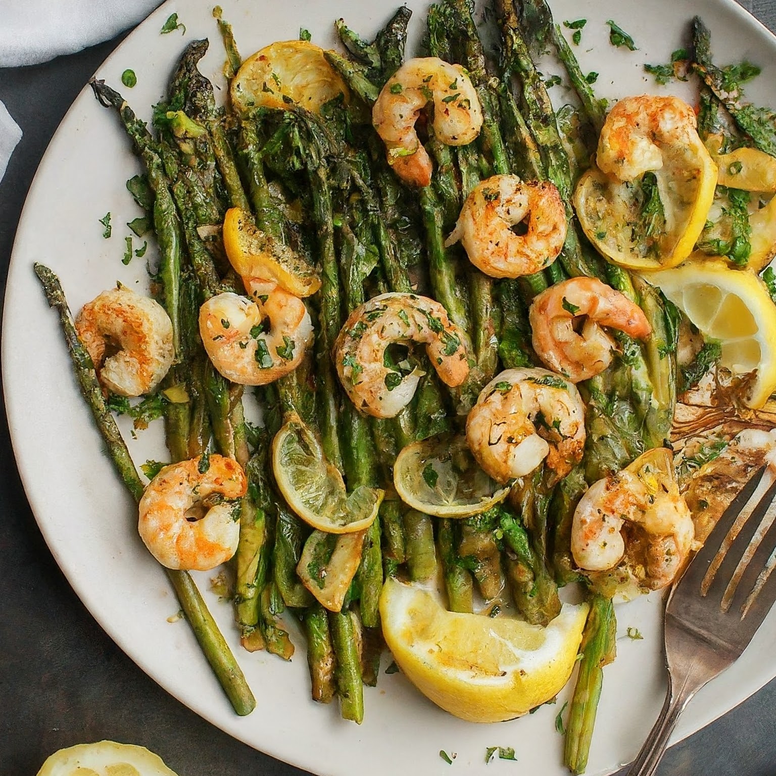Sheet Pan Lemon Garlic Butter Shrimp and Asparagus